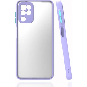Kny Samsung Galaxy M32 Kılıf Renkli Kenarlı Buzlu Kamera Korumalı Hux Kapak