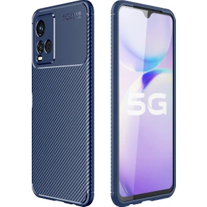 Kny Vivo Y21S Kılıf Karbon Desenli Lux Negro Silikon