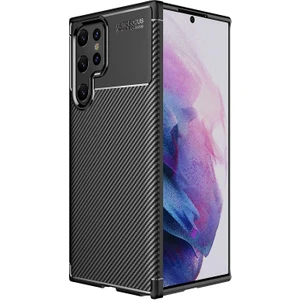Kny Samsung Galaxy S22 Ultra Kılıf Karbon Desenli Lux Negro Silikon