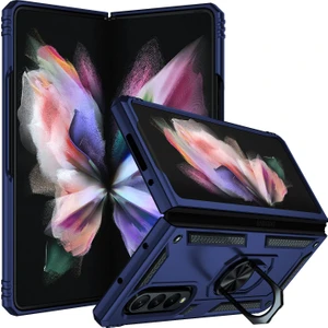 Kny Galaxy Z Fold 3 Kılıf Ultra Korumalı Yüzüklü Manyetik Standlı Vega Kapak