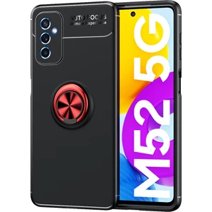 Kny Samsung Galaxy M52 Kılıf Yüzüklü Manyetik Ravel Silikon