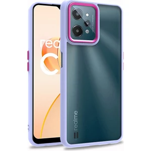 Kny Realme C31 Kılıf Silikon Kenarlı Arkası Şeffaf Renkli Flora Kapak