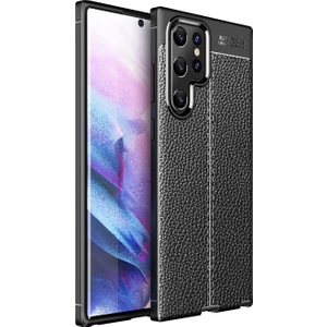 Kny Samsung Galaxy S22 Ultra Kılıf Deri Desenli Lux Niss Silikon