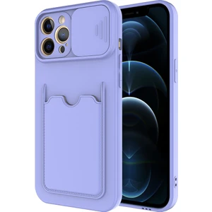 Kny Apple Iphone 12 Pro Max Kılıf Kartlıklı Kamera Korumalı Sürgülü Kartix Silikon