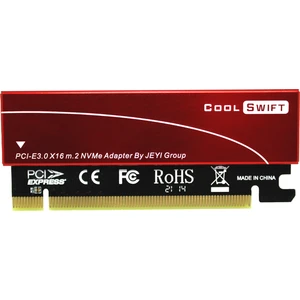 Coldswift M.2 NVMe (M-Key) to PCIe 3.0 X16 Alüminyum Soğutuculu Dönüştürücü Çevirici Adaptör (Kırmızı)