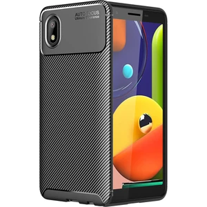 Kny Samsung Galaxy A01 Core Kılıf Karbon Desenli Lux Negro Silikon