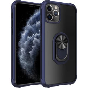 Kny Apple Iphone 11 Pro Max Kılıf Silikon Kenarlı Renkli Yüzüklü Manyetik Mola Kapak