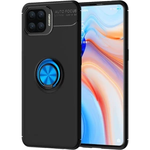 Kny Oppo Reno 4 Lite Kılıf Yüzüklü Manyetik Ravel Silikon