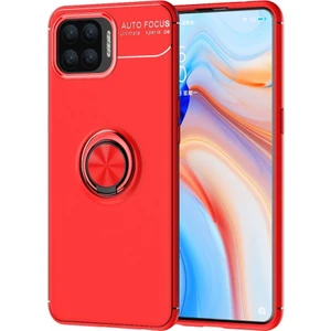 Kny Oppo Reno 4 Lite Kılıf Yüzüklü Manyetik Ravel Silikon