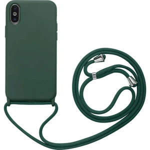 Kny Apple Iphone X-Xs Kılıf Içi Süet Ipli Askılı Lansman Silikon