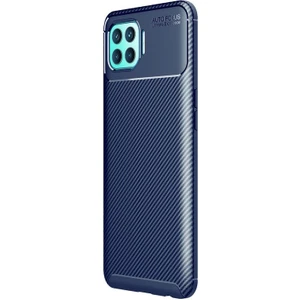 Kny Oppo Reno 4 Lite Kılıf Karbon Desenli Lux Negro Silikon