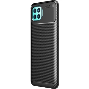 Kny Oppo Reno 4 Lite Kılıf Karbon Desenli Lux Negro Silikon
