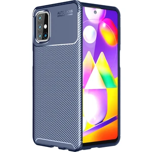 Kny Samsung Galaxy M51 Kılıf Karbon Desenli Lux Negro Silikon