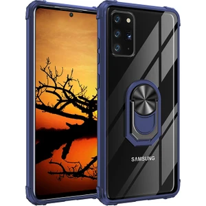 Kny Samsung Galaxy Note 20 Kılıf Silikon Kenarlı Yüzüklü Manyetik Mola Kapak