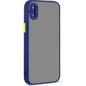 Kny Apple Iphone Xs Max Kılıf Renkli Kenarlı Kamera Korumalı Buzlu Hux Kapak