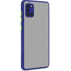 Kny Samsung Galaxy A31 Kılıf Renkli Kenarlı Kamera Korumalı Buzlu Hux Kapak