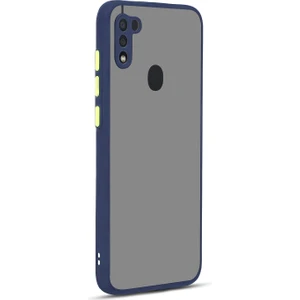 Kny Samsung Galaxy M11 Kılıf Renkli Kenarlı Kamera Korumalı Buzlu Hux Kapak