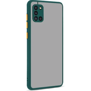 Kny Samsung Galaxy A31 Kılıf Renkli Kenarlı Kamera Korumalı Buzlu Hux Kapak