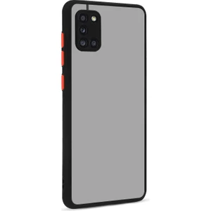 Kny Samsung Galaxy A31 Kılıf Renkli Kenarlı Kamera Korumalı Buzlu Hux Kapak