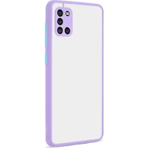 Kny Samsung Galaxy A31 Kılıf Renkli Kenarlı Kamera Korumalı Buzlu Hux Kapak