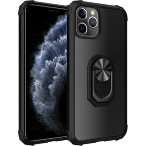Kny Apple Iphone 11 Pro Max Kılıf Silikon Kenarlı Renkli Yüzüklü Manyetik Mola Kapak
