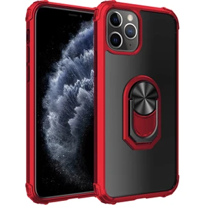 Kny Apple Iphone 11 Pro Max Kılıf Silikon Kenarlı Renkli Yüzüklü Manyetik Mola Kapak