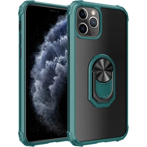 Kny Apple Iphone 11 Pro Max Kılıf Silikon Kenarlı Renkli Yüzüklü Manyetik Mola Kapak