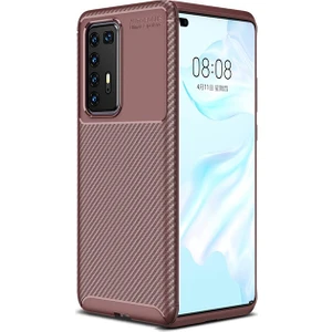 Kny Huawei P40 Pro Kılıf Karbon Desenli Lux Negro Silikon