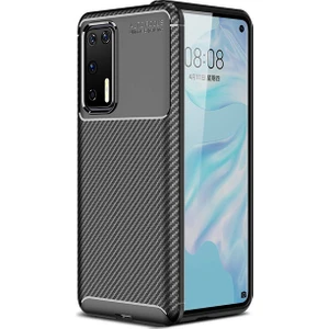 Kny Huawei P40 Kılıf Karbon Desenli Lux Negro Silikon