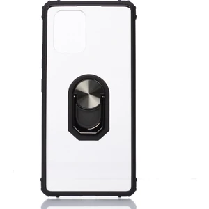 Kny Samsung Galaxy A51 Kılıf Silikon Kenarlı Renkli Yüzüklü Manyetik Mola Kapak