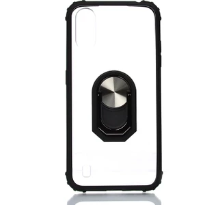 Kny Samsung Galaxy A01 Kılıf Silikon Kenarlı Renkli Yüzüklü Manyetik Mola Kapak