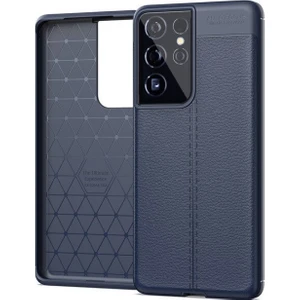 Kny Samsung Galaxy S21 Ultra Kılıf Deri Desenli Lux Niss Silikon