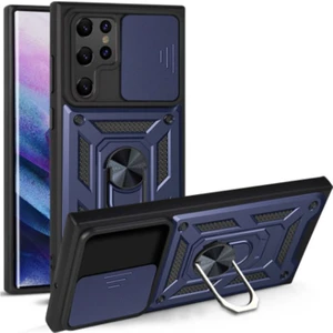 Kny Samsung Galaxy S22 Ultra Kılıf Ultra Korumalı Yüzüklü Manyetik Sürgülü Vega Kapak