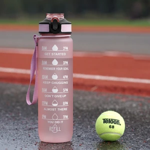 Ybltd 1000ML Zaman Işaretleyici Ilham Verici Fitness Su Şişesi Düz Renk (Yurt Dışından)