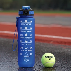 Ybltd 1000ML Zaman Işaretleyici Ilham Verici Fitness Su Şişesi Düz Renk (Yurt Dışından)