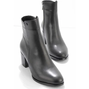 Siyah Leather Kadın Bot & Bootie K02208020503