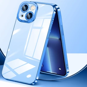 Zshskj iPhone 12 Pro  Için Şeffaf Telefon Kılıf - Koyu Mavi (Yurt Dışından)