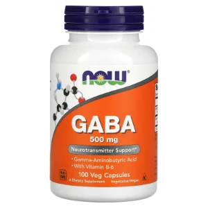 Now Foods Now Foods, Gaba With Vitamin B-6, 500 Mg, 100 Veg Capsules