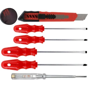 (7'li Set) Tornavida Seti Düz Yıldız Uçlu Maket Bıçağı Bant