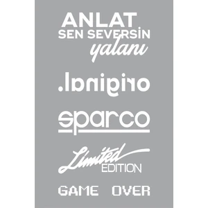 Araba Arka Cam Sticker Seti Oto Sticker Araba Sticker Model 5 Beyaz Renk 15X30 cm