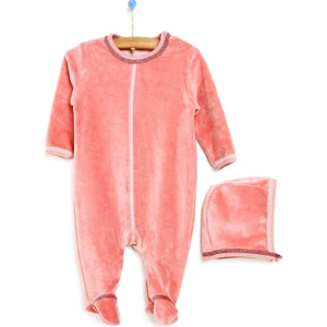 Yenidoğan Kadife Tulum-Şapka 2li Set