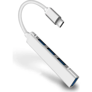 Type-C To USB 3.0 4 Port Çoklayıcı Hub Aluminyum Slim Kasa - AL3049