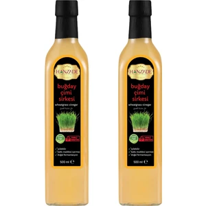 Hanzade Bitkisel Buğday Çimi Sirkesi Doğal Fermantasyon İçilebilir Katkısız Cam Şişe 2 x 500 ml