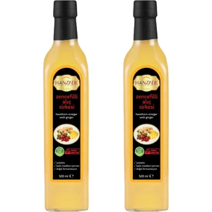 Hanzade Bitkisel Zencefilli Alıç Sirkesi Doğal Fermantasyon İçilebilir Katkısız Cam Şişe 2 x 500 ml