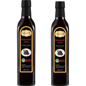 Hanzade Bitkisel Balzamik Sirke Doğal Fermantasyon İçilebilir Katkısız Cam Şişe 2 x 500 ml