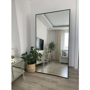Effe Yapı Dekor Siyah Metal Çerçeveli Dikdörtgen AYAKLI180X100 cm Boy Aynası