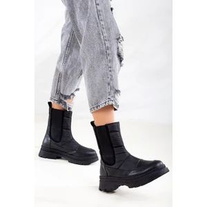 Ayakkabı Frekansı Bexy Yandan Elastik Paraşüt Bayan Bot Siyah