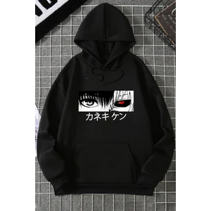 Ken Kaneki Baskılı Kapüşonlu Sweatshirt
