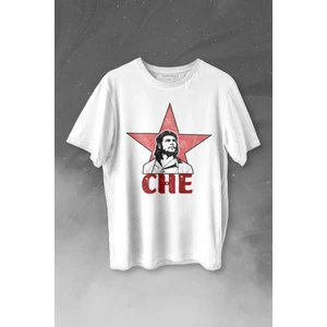 Kendim Seçtim Ernosto Che Guevara Red Star Kırımızı Yıldız Baskılı Tişört  T-Shirt Beyaz