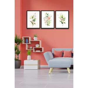 3 Parça Bohem Tarzı Dijital Baskı Yeşil Çiçekler